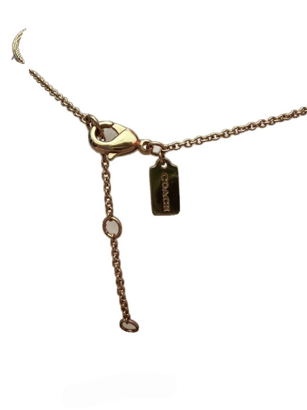 Coach Gold Crystal T-Rex Pendant Necklace - Picture 6 of 6